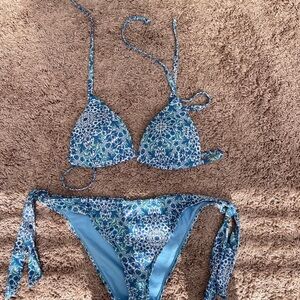Floral Blue Bikini Set